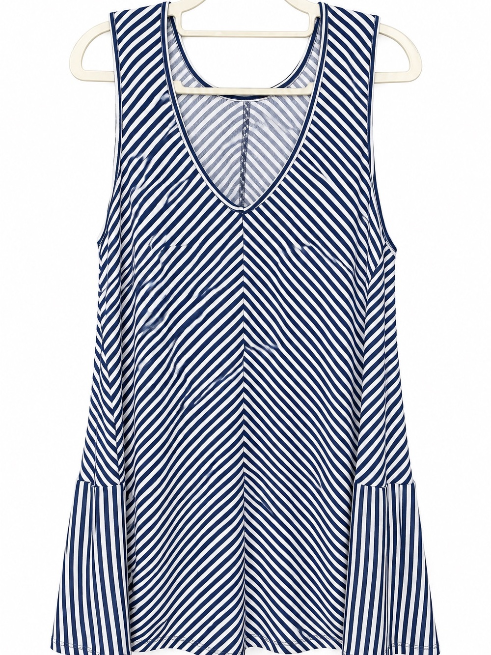 Hannah Navy & White Striped V-Neck Tank Top